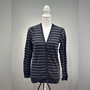 CLEARANCE! Black GAP Factory Striped Cardigan Size M VGUC